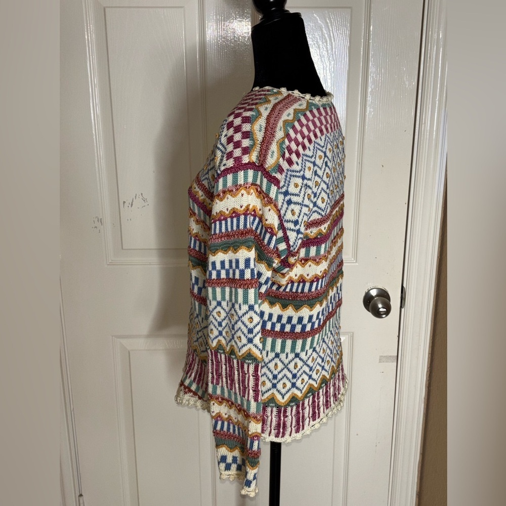 Vintage Art knit Peruvian Connection Cardigan Small pima cotton - Picture 4 of 11